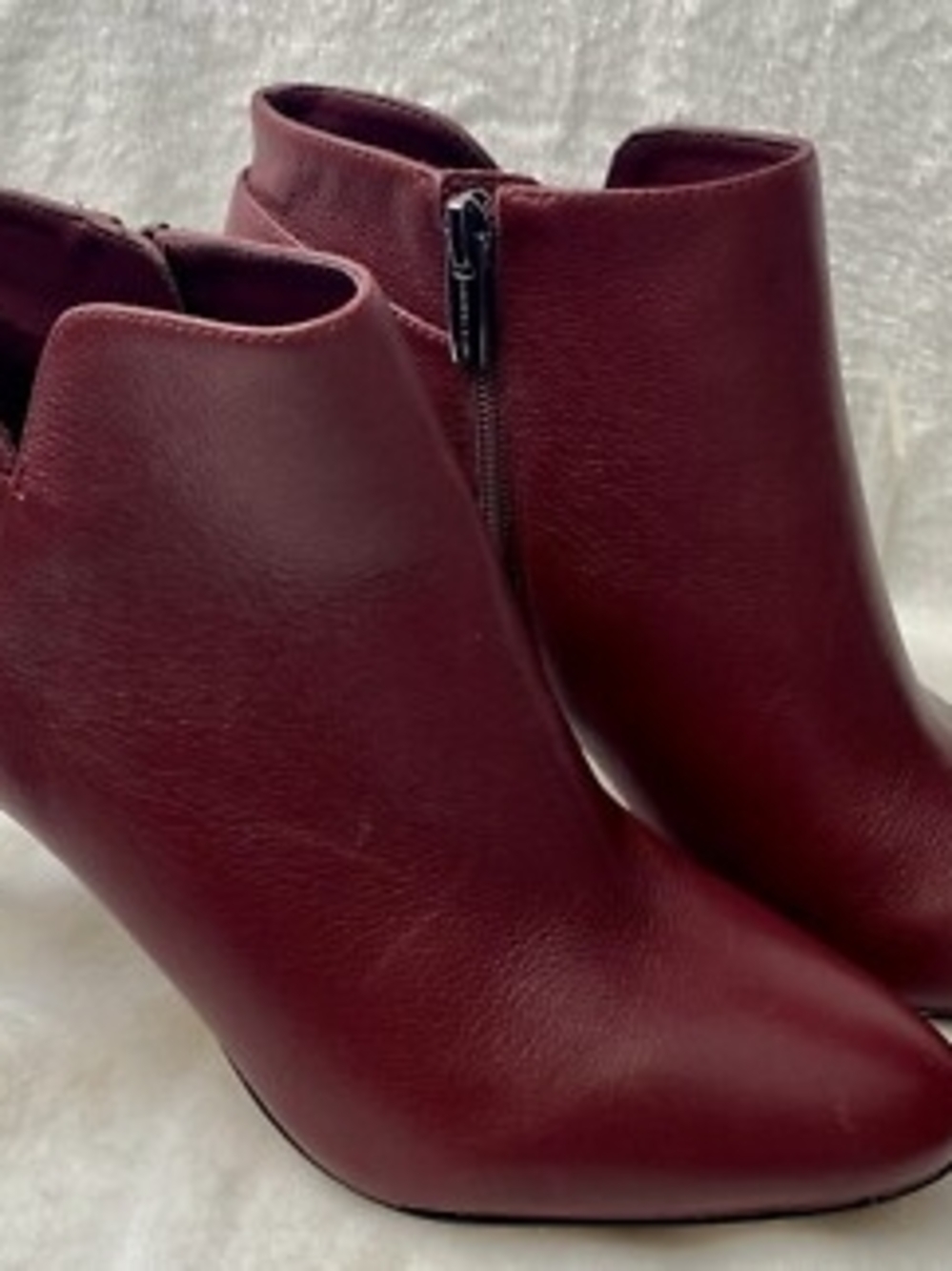 Women’s Ankle Booties in Wine Red - Sleek Zip Closure